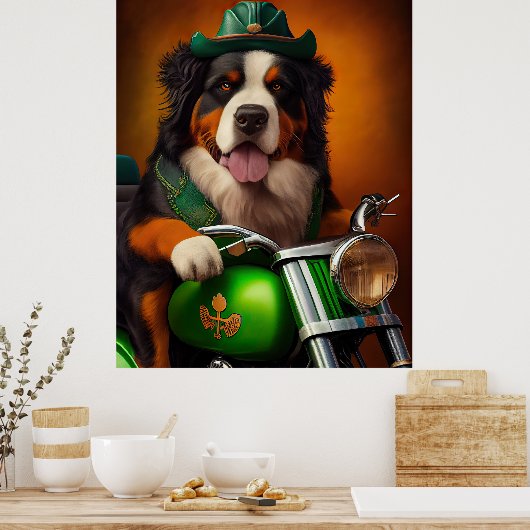 Bernese Mountain Bike St. Patrick's Day Poster (Küche)