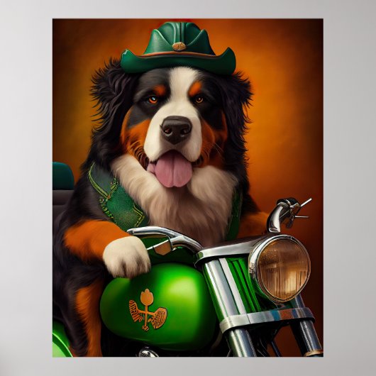 Bernese Mountain Bike St. Patrick's Day Poster (Vorne)