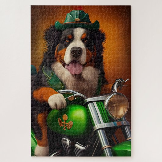 Bernese Mountain Bike St. Patrick's Day Puzzle (Vertikal)