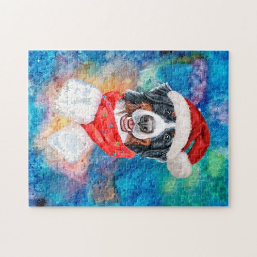 Bernese Mountain Breed Dog Weihnachten Puzzle (Horizontal)
