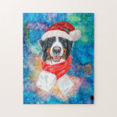 Bernese Mountain Breed Dog Weihnachten Puzzle (Vertikal)