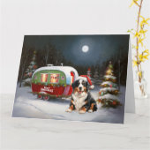 Bernese Mountain Caravan Weihnachtsabenteuer Karte (Gelbe Blume)