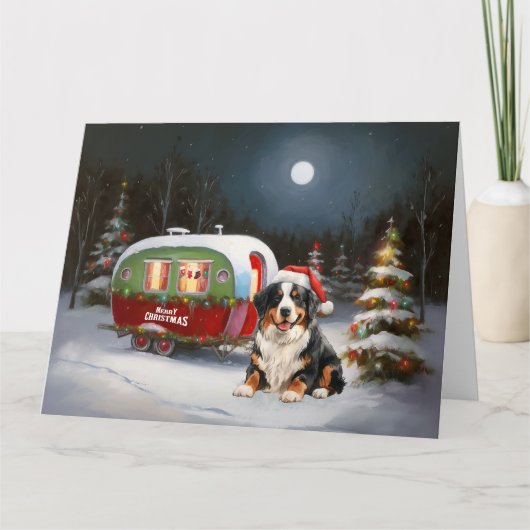 Bernese Mountain Caravan Weihnachtsabenteuer Karte (Vorderseite)