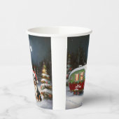 Bernese Mountain Caravan Weihnachtsabenteuer Pappbecher (Links)