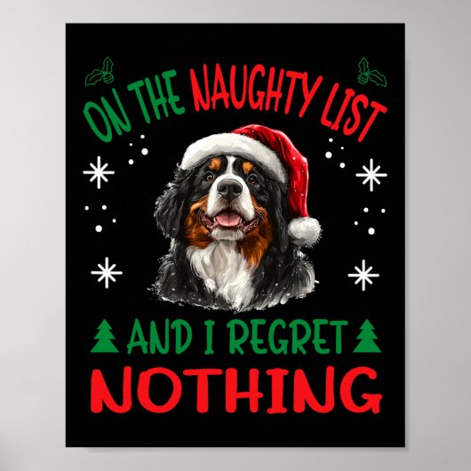 Bernese Mountain Christmas Dog Breed Designs Uni-a Poster (Vorne)