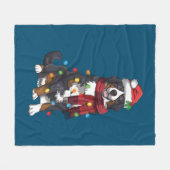 Bernese Mountain Christmas Light Funny Dog Lover Fleecedecke (Vorderseite (Horizontal))