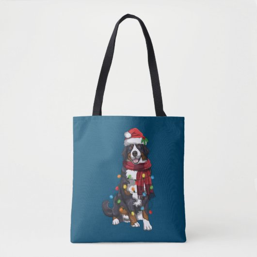 Bernese Mountain Christmas Light Funny Dog Lover Tasche (Vorderseite)