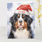 Bernese Mountain Christmas Personalisiert Karte (Gelbe Blume)