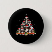 Bernese Mountain Christmas Tree Dog Santa Xmas Spa Button (Vorderseite)