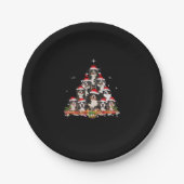 Bernese Mountain Christmas Tree Dog Santa Xmas Spa Pappteller (Vorderseite)