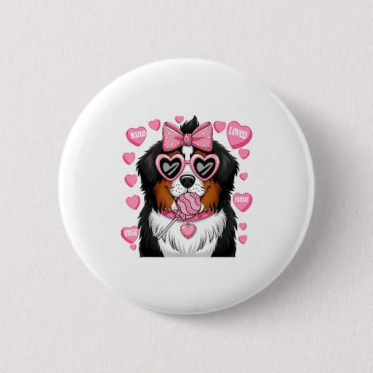 Bernese Mountain Coquette Dog Pet Lover Owner  Button (Vorderseite)