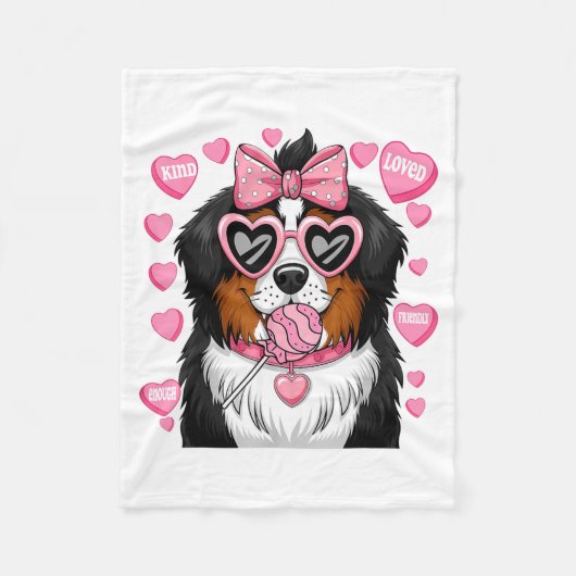Bernese Mountain Coquette Dog Pet Lover Owner Fleecedecke (Vorderseite)