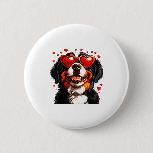 Bernese Mountain Cute Berner Dog Lover Valentines  Button (Vorderseite)