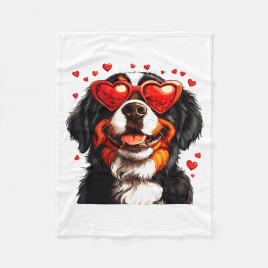 Bernese Mountain Cute Berner Dog Lover Valentines Fleecedecke (Vorderseite)