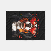 Bernese Mountain Cute Berner Dog Lover Valentines  Fleecedecke (Vorderseite (Horizontal))