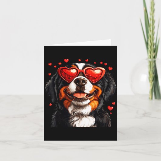 Bernese Mountain Cute Berner Dog Lover Valentines Karte (Vorderseite)