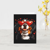 Bernese Mountain Cute Berner Dog Lover Valentines Karte (Gelbe Blume)