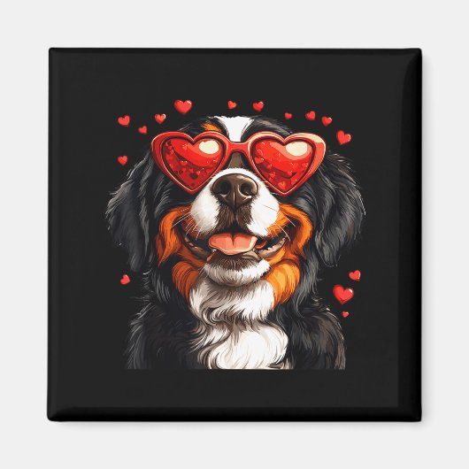 Bernese Mountain Cute Berner Dog Lover Valentines Magnet (Vorne)