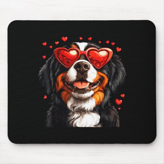 Bernese Mountain Cute Berner Dog Lover Valentines Mousepad (Vorne)