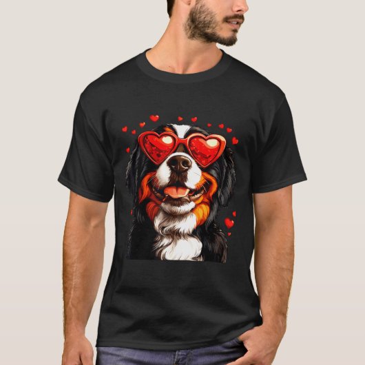 Bernese Mountain Cute Berner Dog Lover Valentines  T-Shirt (Vorderseite)