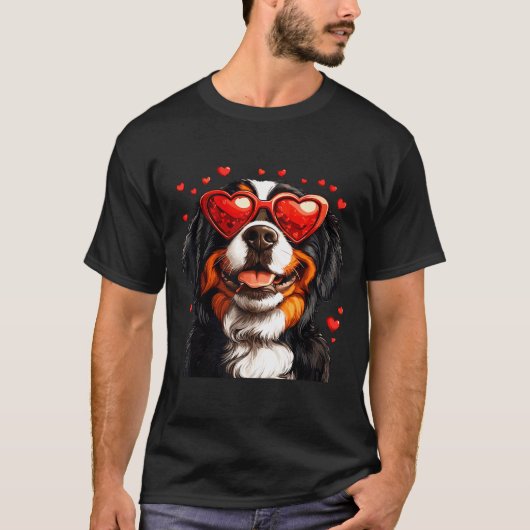 Bernese Mountain Cute Berner Dog Lover Valentines  T-Shirt (Vorderseite)