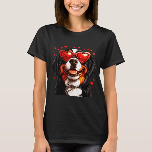 Bernese Mountain Cute Berner Dog Lover Valentines T-Shirt (Vorderseite)