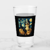 Bernese Mountain Cute Dog Halloween Jack O Lantern Glas (Vorderseite)