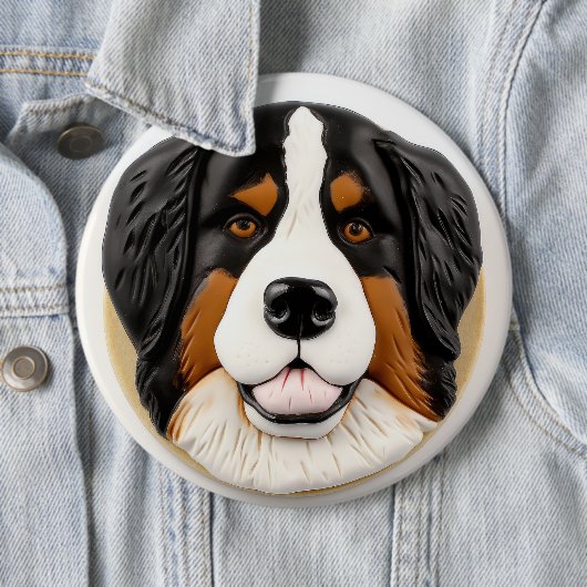 Bernese Mountain Dog 3D Inspiriert Button (Beispiel)