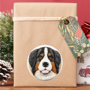 Bernese Mountain Dog 3D Inspiriert Runder Aufkleber