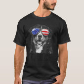 Bernese Mountain Dog 4. Juli Merica Men Americ T-Shirt (Vorderseite)