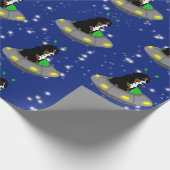 Bernese Mountain Dog Alien UFO Geschenkpapier (Ecke)