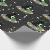Bernese Mountain Dog Alien UFO Geschenkpapier (Ecke)