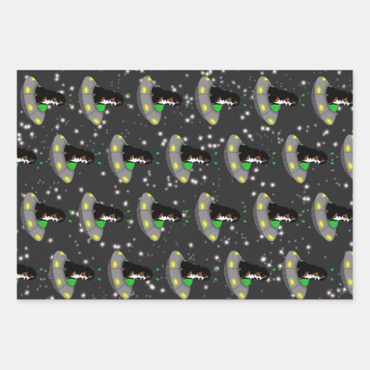 Bernese Mountain Dog Alien UFO Geschenkpapier Set (Vorderseite 3)