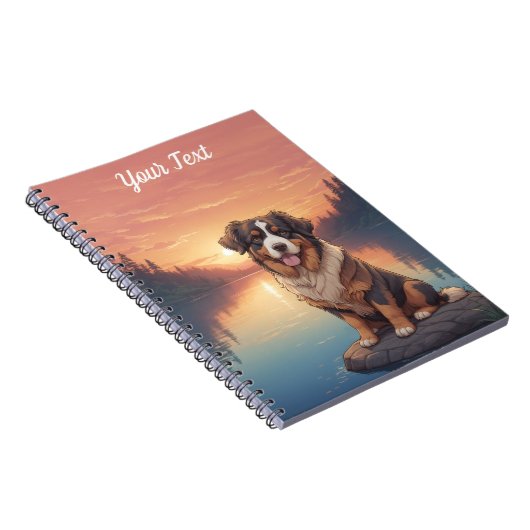 Bernese Mountain Dog am See Notizblock (Rechte Seite)