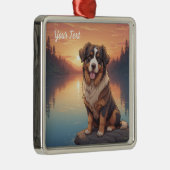 Bernese Mountain Dog am See Ornament Aus Metall (Rechts)