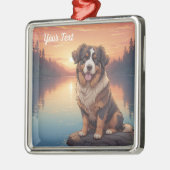 Bernese Mountain Dog am See Ornament Aus Metall (Links)