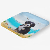 Bernese Mountain Dog am Strand Pappteller (Gewinkelt)