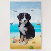 Bernese Mountain Dog am Strand Puzzle (Vertikal)