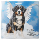 Bernese Mountain Dog Angel Custom Pet Memorial Fliese (Vorderseite)