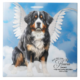 Bernese Mountain Dog Angel Custom Pet Memorial Fliese