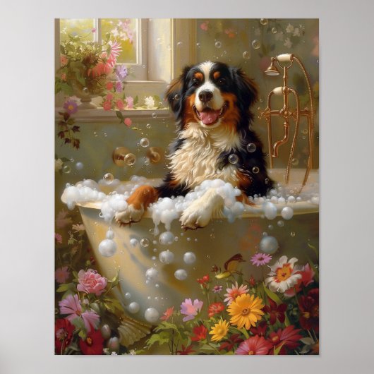 Bernese Mountain Dog Art, Bäder Kunst Poster (Vorne)