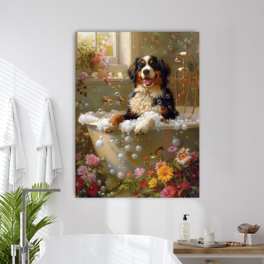 Bernese Mountain Dog Art, Bäder Kunst Poster