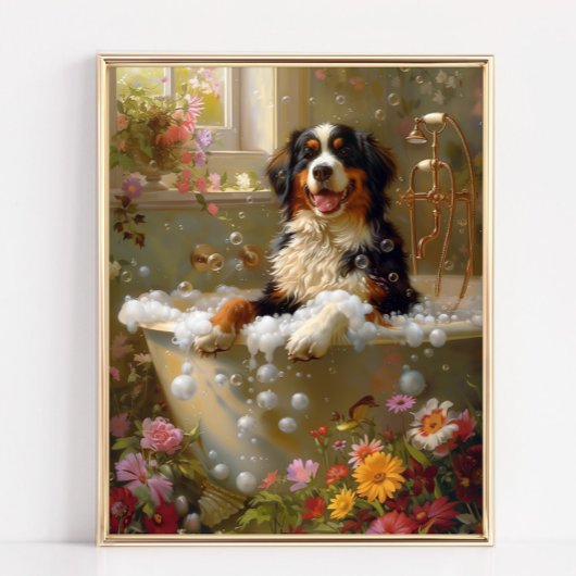Bernese Mountain Dog Art, Bäder Kunst Poster