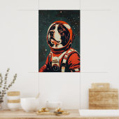 Bernese Mountain Dog Astronaut Poster, Bernese Poster (Küche)