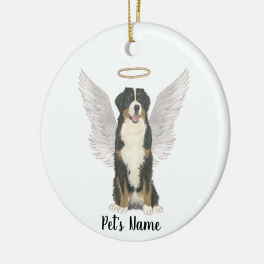 Bernese Mountain Dog Beileid Memorial Keramik Ornament (Links)