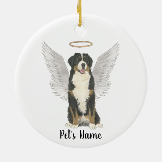 Bernese Mountain Dog Beileid Memorial Keramik Ornament (Hinten)