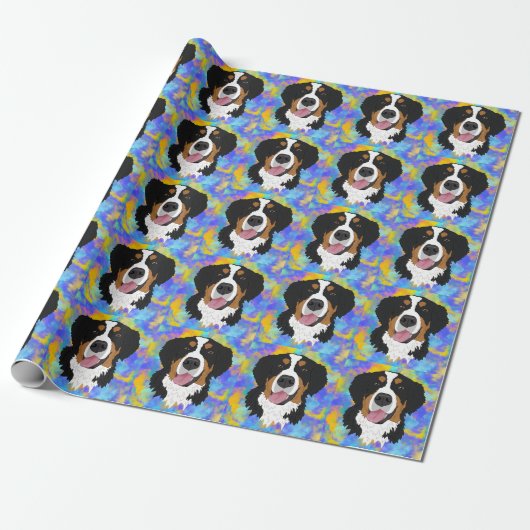 Bernese Mountain Dog Birthday Geschenkpapier (Ungerollt)