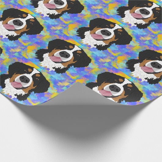 Bernese Mountain Dog Birthday Geschenkpapier (Ecke)