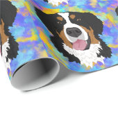 Bernese Mountain Dog Birthday Geschenkpapier (Rolleneckpunkt)