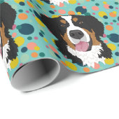 Bernese Mountain Dog Birthday Geschenkpapier (Rolleneckpunkt)